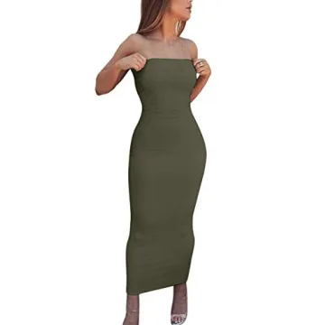 BORIFLORS Bodycon Tube Top Dress for All Occasions