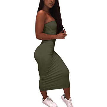 BORIFLORS Bodycon Tube Top Dress for All Occasions