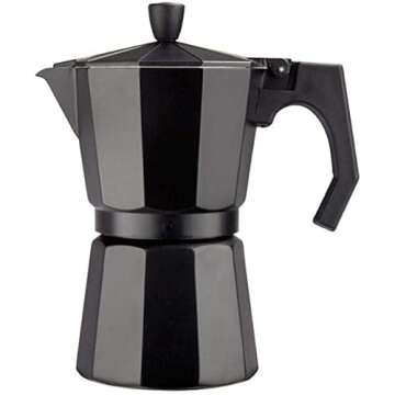 Cafe Boato Moka Pot 6 cup espresso, Black, Coffee Maker Stovetop, italian espresso