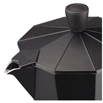 Cafe Boato Moka Pot 6 cup espresso, Black, Coffee Maker Stovetop, italian espresso