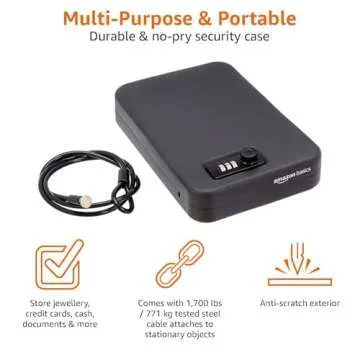 Portable Security Case Lock Box Safe with Combo Lock