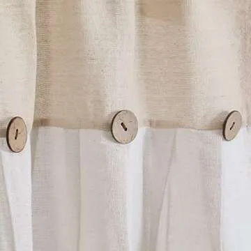 Stylish Lush Decor Linen Button Kitchen Tier Curtain Set