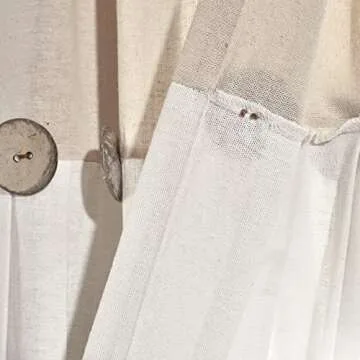 Stylish Lush Decor Linen Button Kitchen Tier Curtain Set