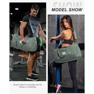 Gym Bag Womens Mens with Shoes Compartment and Wet Pocket Travel Duffel Bag for Women for Plane Sport Gym Tote Bags Swimming Yoga Waterproof Weekend Overnight Bag Carry on Bag Hospital Holdalls