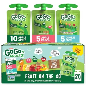 GoGo squeeZ Variety Pack - Nut Free Snacks for Kids