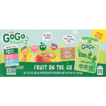 GoGo squeeZ Variety Pack - Nut Free Snacks for Kids