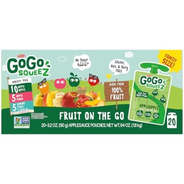 GoGo squeeZ Variety Pack - Nut Free Snacks for Kids