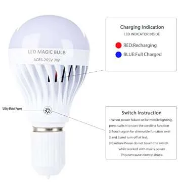 Rechargeable BSOD LED Magic Bulb for Home and Outdoor Use