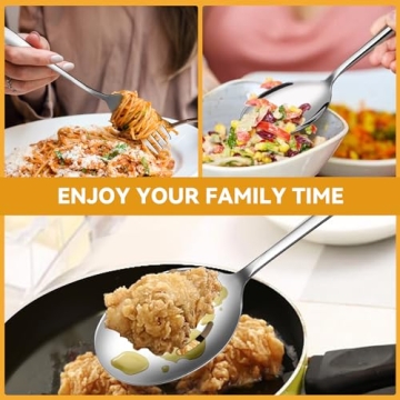 15-Piece Silver Stainless Steel Serving Utensils Set