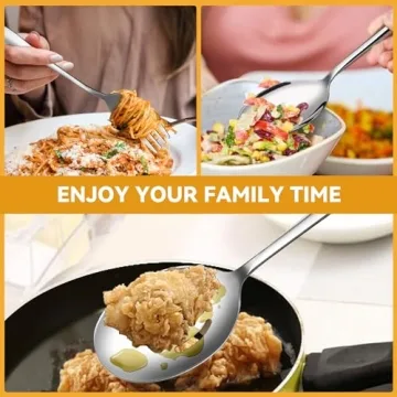 15-Piece Silver Stainless Steel Serving Utensils Set
