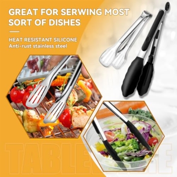 15-Piece Silver Stainless Steel Serving Utensils Set