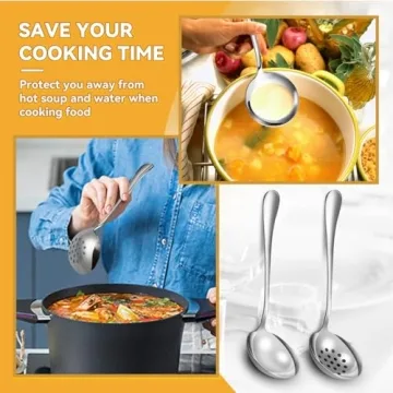 15-Piece Silver Stainless Steel Serving Utensils Set