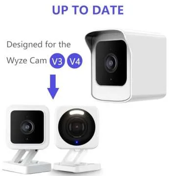 PEF Mount for All-New Wyze Cam V4 and V3, Weatherproof Protective Cover and 360 Degree Adjustable Wall Mount Solid Housing for Wyze V4 and V3 Outdoor Indoor Smart Home Camera System (White, 1 Pack)