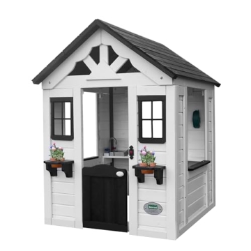 Delightful Cedar Wooden Playhouse with Kitchen & Working Doorbell for Kids