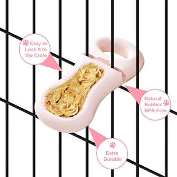 derYEP Dog Training Toy for Crate Training Peanut Butter Slow Feeder Treat Dispenser Training aid to Reduce Anxiety (Pink)