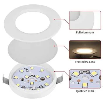 RVZONE Ultra-Thin LED Recessed Ceiling Lights for RVs