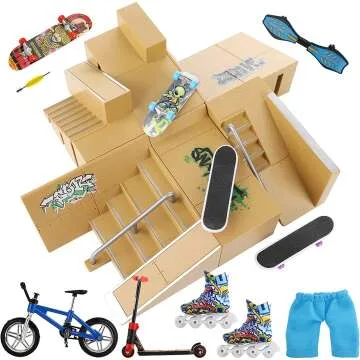 Bigger Skate Park Kit - 18 Pcs Finger Skateboard Set