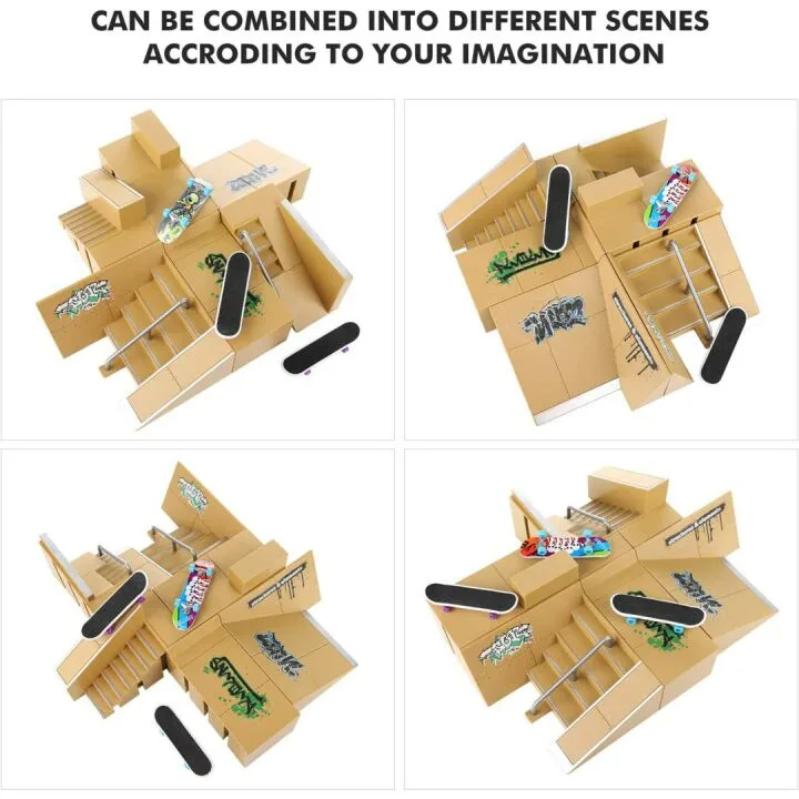 Bigger Skate Park Kit - 18 Pcs Finger Skateboard Set