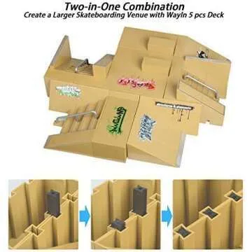 Bigger Skate Park Kit - 18 Pcs Finger Skateboard Set