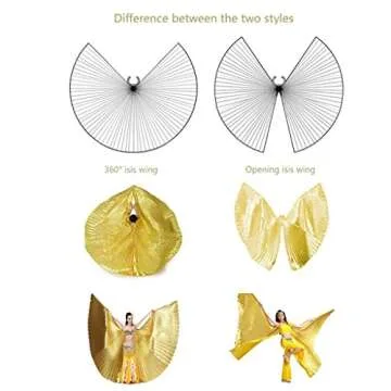 MUNAFIE Belly Dance Isis Wings for Performance & Costumes