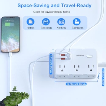Flat Plug Surge Protector, 5ft Ultra Thin Power Strip