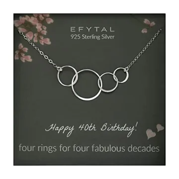 EFYTAL Sterling Silver Four Circle Necklace - Perfect 40th Birthday Gift for Her
