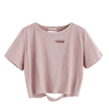 SweatyRocks Women's Comfortable Summer Crop Tee for Casual Wear