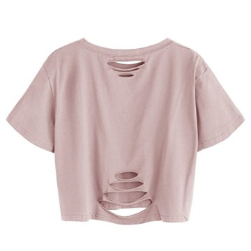 SweatyRocks Women's Comfortable Summer Crop Tee for Casual Wear