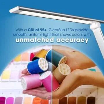 OttLite Entice LED Desk Lamp with Wireless Charger & USB, Book Light, Desk Light, Reading Light, Foldable Arm & Shade, Touch Controls, 3 Color Temperatures, ClearSun LED, Great Lamps for Home Office