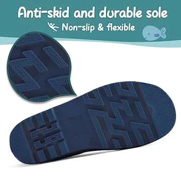 K KomForme Kids Rain Boots Waterproof Printed Rubber boots with Handles, Size 10 Toddler, Ocean World