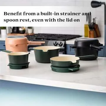 Alva Neat 5-Piece Nonstick Cookware Set in Peach Ceramic