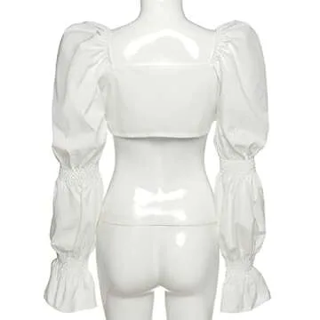 Remidoo Women's Sexy Self Tie Front Ruched Crop Top