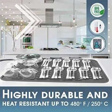 HOTPOP 18x16 Silicone Dish Drying Mat - Versatile Kitchen Essential