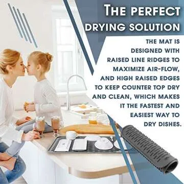 HOTPOP 18x16 Silicone Dish Drying Mat - Versatile Kitchen Essential