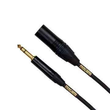 Mogami GOLD TRS-XLRM-06 Balanced Audio Adapter Cable, 1/4" TRS Male Plug to XLR-Male, Gold Contacts, Straight Connectors, 6 Foot