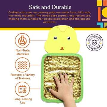 Special Supplies Sensory Mats for Early Learning Development, Tactile Textured Pads with Cute, Color...