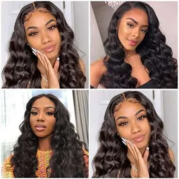 BINF Loose Deep 13x4 Lace Front Wigs Human Hair Loose Deep Wave Lace Frontal Wig Brazilian Virgin Human Hair Wigs for Black Women Pre Plucked 150% Density Natural Color 26 Inch