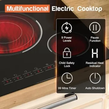 Traenvir 30 Inch Electric Cooktop with BBQ & Timer