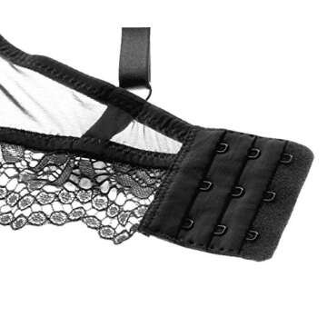 Mscoreray Push up Bras Sexy Bra and Panty sets for Women,36C,Black