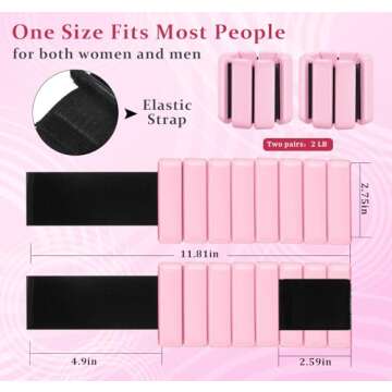 YREASEL Wrist Ankle Weights，Adjustable Workout Weights (2 per set 1 lb each) for Women and Men，Y...