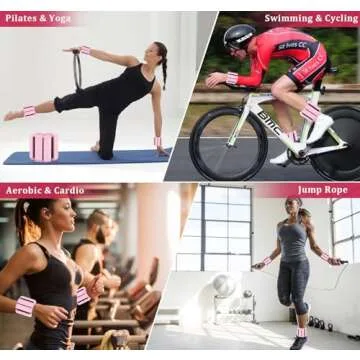 YREASEL Wrist Ankle Weights，Adjustable Workout Weights (2 per set 1 lb each) for Women and Men，Yoga, Pilates, Movement，Walking, Hiking, Aerobics (Pink)