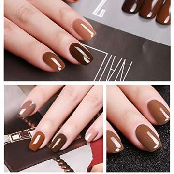 Arte Clavo 15ml Gel Nail Polish Set 15ML Emerald Dark Green Brown Color Gel Polish Soak Off LED Nail Polish Gel Professional Salon Manicure Home DIY, 0.5 Fl Ounce…