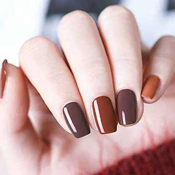 Arte Clavo 15ml Gel Nail Polish Set 15ML Emerald Dark Green Brown Color Gel Polish Soak Off LED Nail Polish Gel Professional Salon Manicure Home DIY, 0.5 Fl Ounce…