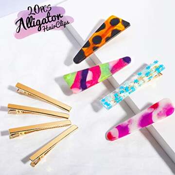 LEOBRO Gold Hair Clips, 50PCS Alligator Barrettes for Women, Girls, Crafts, DIY Hair Bows