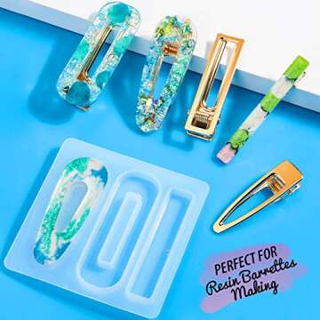 LEOBRO Gold Hair Clips, 50PCS Alligator Barrettes for Women, Girls, Crafts, DIY Hair Bows