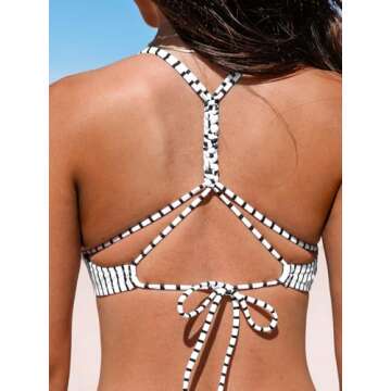 CUPSHE Women's Reversible Bikini Set with Braided Straps