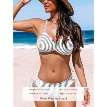 CUPSHE Women's Reversible Bikini Set with Braided Straps