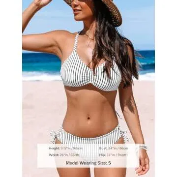 CUPSHE Women's Reversible Bikini Set with Braided Straps