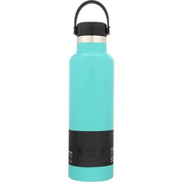 Hydro Flask Double Wall Vacuum Insulated Stainless Steel Leak Proof Sports Water Bottle, Standard Mouth with BPA Free Flex Cap, Mint