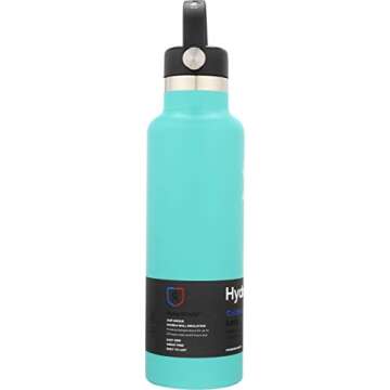 Hydro Flask Double Wall Vacuum Insulated Stainless Steel Leak Proof Sports Water Bottle, Standard Mouth with BPA Free Flex Cap, Mint